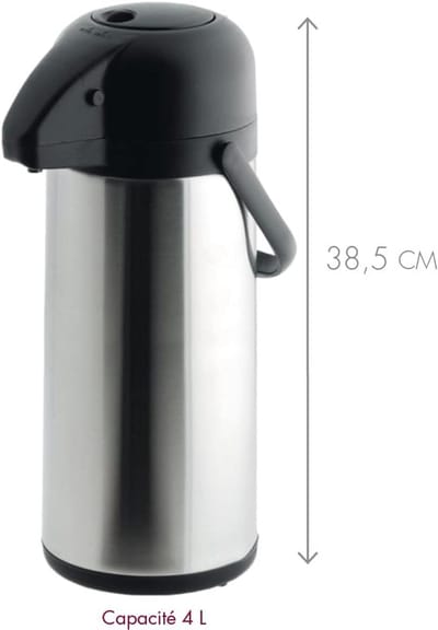 Isoleerkan met pomp voor warm en koud, 4 liter RVS