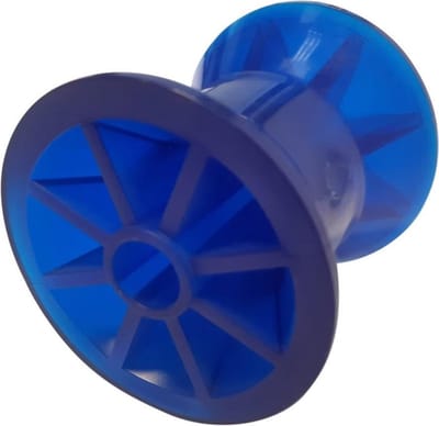 Kielrol blauw - 72x73 mm - naafdiameter 14,5 mm