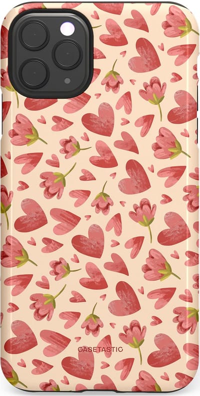 Casetastic Hoesje Geschikt voor Apple iPhone 11 Pro Max - Stijlvolle Beschermende Duo-layer Case - Verbonden Hartjes