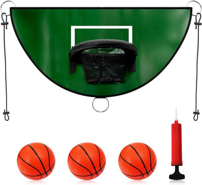 Trampoline Basketbalring Set voor Springveren - Inclusief 3 Mini Basketballen voor Binnen en Buiten