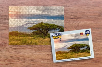 Puzzel Het landschap van het Afrikaanse Nationaal park Amboseli in Kenia - Legpuzzel - Puzzel 500 stukjes