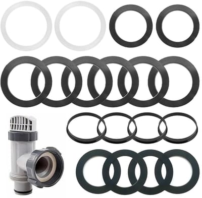 Afvoerset Sifon - Afdichtringen Set - Lekkages Repareren - 18 Delige Kit - 40-56 mm - Zwart