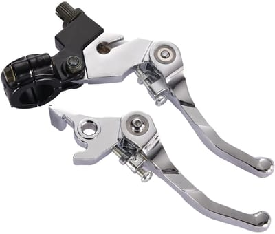IMstore - Motorfiets Hydraulische Koppeling - Vervangende Handgreep - Aluminium - Kleur: Zilver - Opvouwbare Remhevel - Geschikt voor Diverse Pit B...