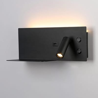 Wandlamp met USB Oplaadpunt en Dubbele LED Verlichting - Richtbaar Leeslamp
