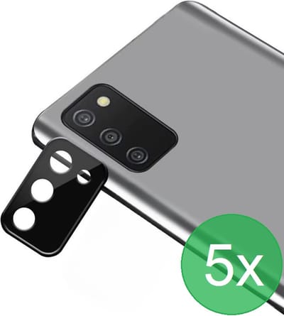 Camerascreenprotector 5x Geschikt voor Samsung Galaxy A02s / A03s - screen protector - glas - bescherm je camera - beschermglas - Zwart - ZT Accessoires