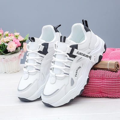 Lente en Herfst Nieuwe Koreaanse Versie van Papa Damesschoenen Trendy Studenten Hoogmakende Sportschoenen Hardlopen Casual Ademend 40 gray