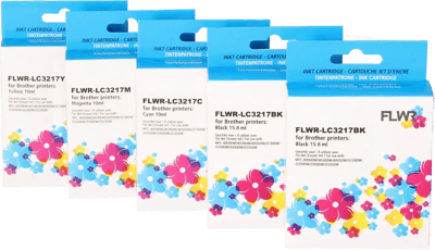 FLWR - Cartridges / Brother LC-3217 Multipack / zwart en kleur / Geschikt voor Brother