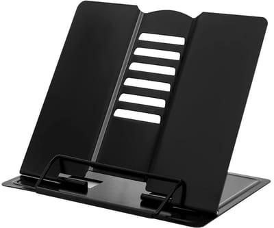 Dailygoods- Boekenstandaard Verstelbaar - Kookboekhouder - Leesboekhouder - Lichtgewicht - Draagbaar - 6 Inkepingen voor Hoekverstelling - Boekenhouder