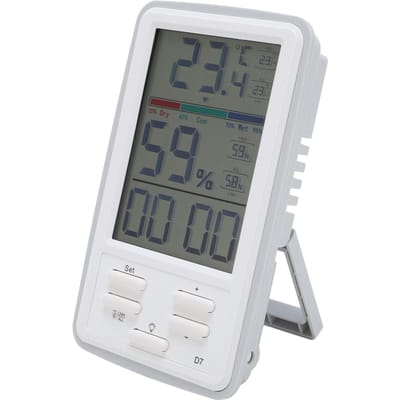 Hygromètre Thermomètre Numérique d'Intérieur Mètre de Température et d'Humidité avec Rétroéclairage pour Maison Laboratoire white