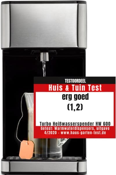 TIM® Heetwaterdispenser - Waterdispenser - Zwart/Zilver - ‎32cm x 26cm x 16cm