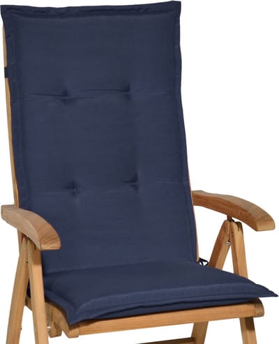 Beautissu Loft HL Tuinkussens Hoge Rug- 120 x 50 cm - Blauw Kussen - Zitkussen UV- Lichtecht Tuinstoelkussen