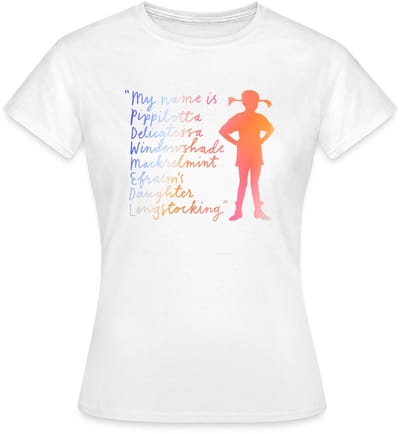 Pippi Langkous My Name Is … Bunt T-Shirt Dames