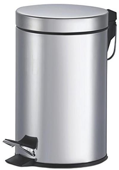 Ronde Stalen Prullenbak met Pedaal - 3 Liter