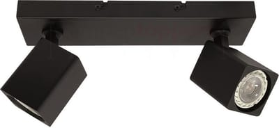 Spot Quadro Zwart GU10 2-Lichts