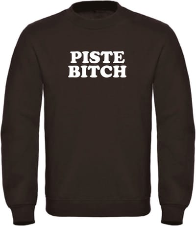 Piste Bitch wintersport sweater zwart S - soBAD. | Foute apres ski outfit | kleding | wintersporttruien | wintersport dames en heren