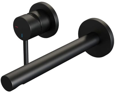 Brauer Black Edition Inbouw Wastafelmengkraan met Rechte Uitloop en Rozetten Model A2 Mat Zwart