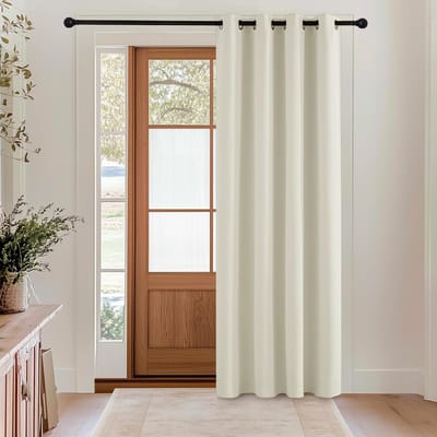 Gordijnen Kant en Klaar, Verduisterende Gordijnen, Warmte- en Koude-Isolerende Thermische Gordijnen, Geschikt voor Woonkamer, Slaapkamer met Ringen,140B x 230H cm (1 Panelen),Lichtbeige