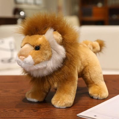 Gesimuleerde Leeuw Knuffel Pluche Speelgoed Jungle Dier Bruin Wit Leeuw Knuffels Poppen Bureau Decoratie Kinderen Bedankjes Verjaardagscadeaus 16cm