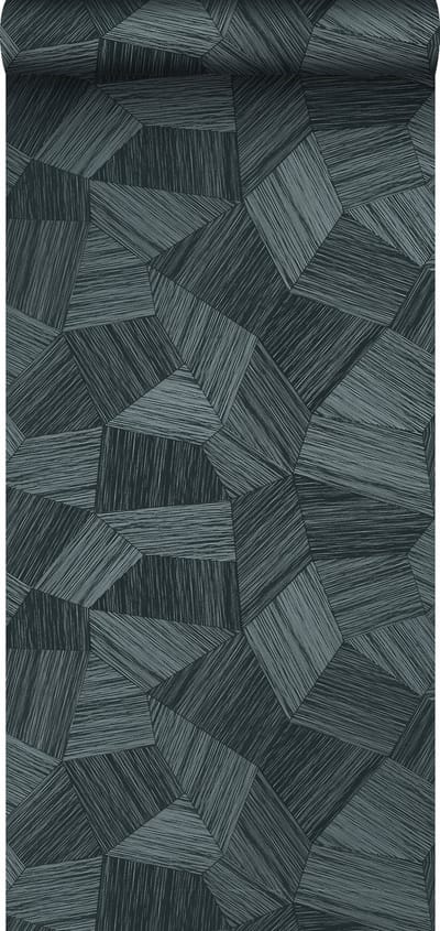 Origin Wallcoverings eco-texture vliesbehang grafisch 3D motief antraciet grijs - 347825 - 0.53 x 10.05 m