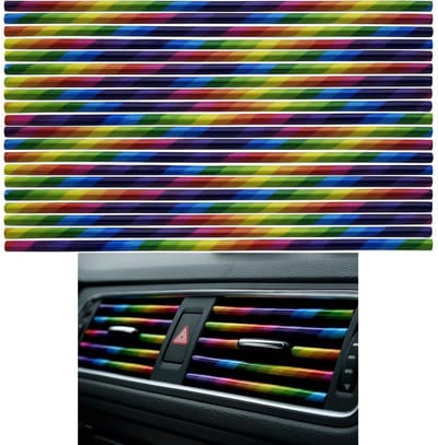 Store_9 - Decoratieve strips voor auto - Chroom PVC - Luchtinlaat strips - 20 stuks - Auto-interieur - Ventilatierooster - Geschikt voor rechte roo...