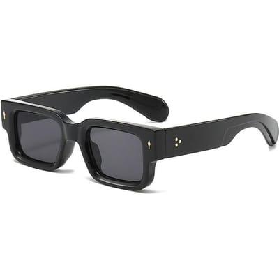 Kleine Vierkante Zonnebril Dames Heren UV400 Luxe Retro Designer Bril voor Reizen Gafas Oculos as picture black