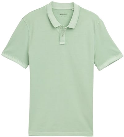 Tom Tailor Denim - Poloshirt met gewassen look piqué - Maat S - Fresh Mint Green