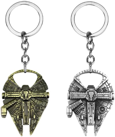 JHUBERS- Sleutelhanger Gepersonaliseerd - 2 Stuks - Metalen Trailer - Ruimtevaartuig - Cadeau - Duurzaam Ontwerp - Sleutelring