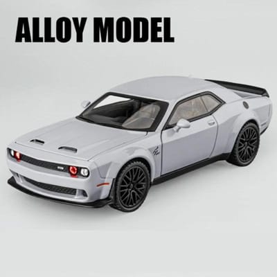 1:32 Dodge Challenger Helicat Srt Legering Sportwagen Model Diecast Metaal Speelgoed Muscle Car Model Simulatie Geluid En Licht Kinder Cadeau