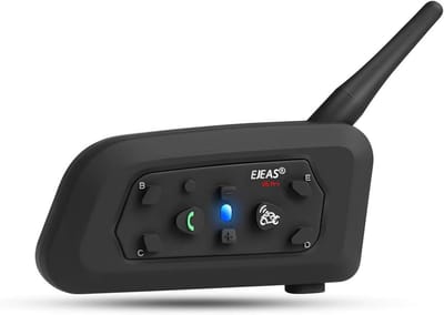 Motorhelm Intercom - Communicatiesysteem - Veilig Communiceren - Tot 6 Rijders - 1200m Bereik - Zwart