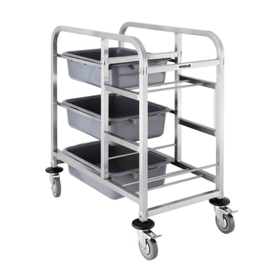 Vogue RVS afruimwagen - 90(h) x 82(b) x 44(d) cm