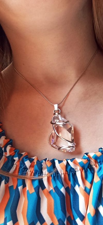 ART handgemaakte juweel - ketting 45 cm - Lengte 8 cm x 3 cm - Italiaans design met SWAROVSKI ELEMENTS™ Juweel in gerhodineerd materiaal.