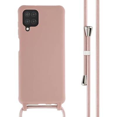 imoshion Hoesje - Geschikt voor Samsung Galaxy A12 - Siliconen hoesje met koord - Sand Pink