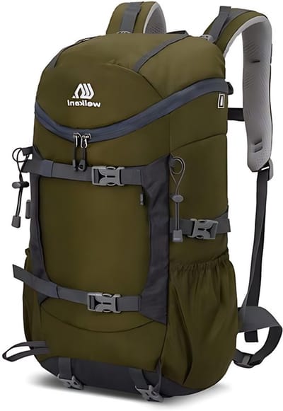 CarryQuest® - 30L Hydratatierugzak - Duurzame Nylon Hiking Rugzak met 2L Waterzak - Watercompartiment - Rugventilatie - Lichtgewicht - 49x28x19 cm - Groen