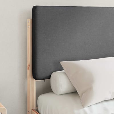 vidaXL - Bedframe - met - Gevoerde - Hoofdbord - Donkergrijs - 120 - x - 200 - cm