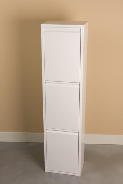 Hoge afvalscheiding prullenbak - 4 emmers - 7L 10L 2x16L - 49 liter totaal - wit