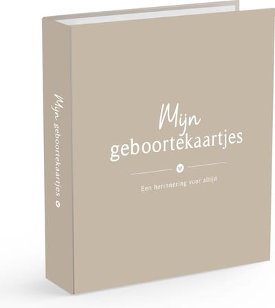 Fyllbooks - Geboortekaartjes Bewaarbundel - Bewaarmap - A5 Formaat - Taupe - Geschikt voor: 30 tot 60 Kaartjes