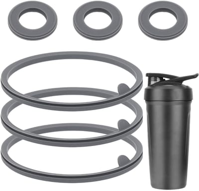 Allecto - Vervangingsring - Silicone Gasket - Lekvrij en duurzaam - Grijs - Geschikt voor Blenderbottle Strada - 6 stuks
