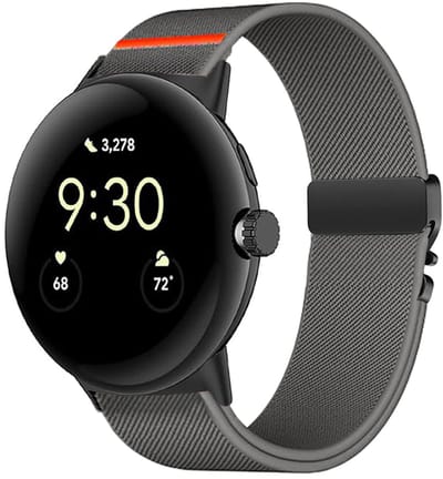 Stravo Elastisch Nylon Horlogebandje – Ademend & Comfortabel – Bandje met Dubbele Knoopsluiting – Geschikt voor Google Pixel Watch 4 / Pixel Watch 3 / Pixel Watch 2 / Pixel Watch 1 – 41mm – Grijs