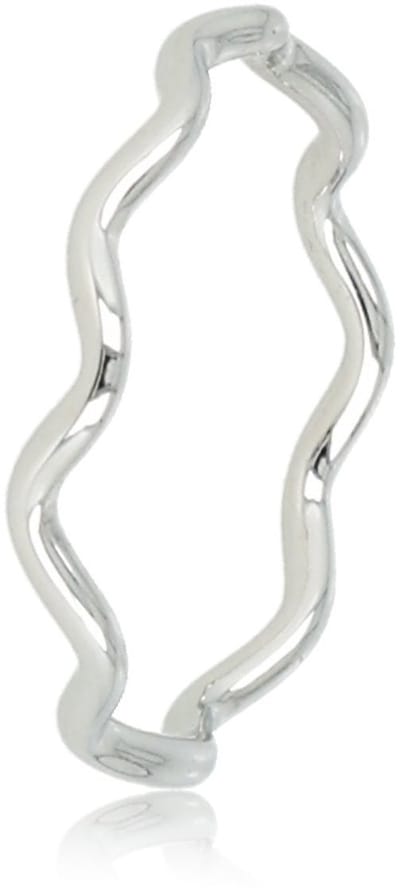 My Bendel - Zilverkleurige Wave Aanschuifring - Zilverkleurige Wave Aanschuifring - Speelse Stainless Steel Ring - met Luxe Cadeauverpakking | Sieraden Voor Dames | Maat 19.00 Mm / Maat 60