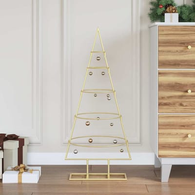 vidaXL - Metalen - kerstboom - met - standaard - Goud - 90 - cm - Poedercoated - staal