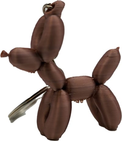 Ballon hond sleutelhanger - Rose Gold - 3d geprint - Cadeau dierenliefhebber – Sleutelhanger dier – 4cm