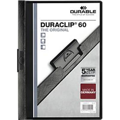Documenthouder Durable Duraclip 60 Zwart Transparant A4 (25 Stuks)