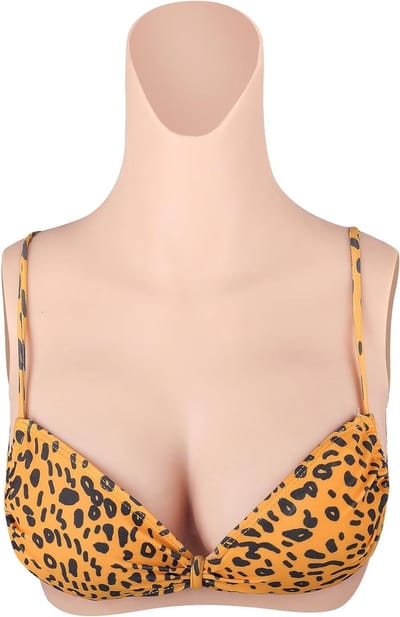 Siliconen Borstprothese - Kunstmatige Borstplaat - Drag Shows - Hoge Hals Stijl - 2.8 kg - Licht Beige