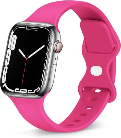 Strap-it Classic Siliconen band - Geschikt voor Apple Watch bandje - Series 1/2/3/4/5/6/7/8/9/10/11/SE/SE2/SE3 - Knalroze - Bandje siliconen sport loop - iWatch sportbandje voor maat: 38 / 40 / 41 / 42mm