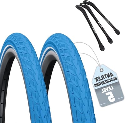 Fietsbanden Set - Stadsbanden Cruisers - Stadsverkenning Comfortabel - Met Reflecterende Streep - 28 x 1.40 Inch - Blauw
