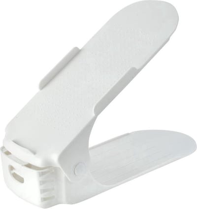 FurnStar - Schoenen Opbergsysteem Verstelbaar – Schoenenrek Schoenenkast Schoen Organizer – Set van 12 Wit