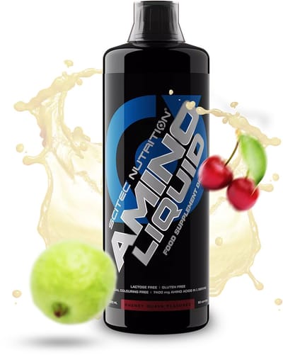 Scitec Nutrition® - Amino Liquid (1000 ml - Cherry Guava) - Kers/Guava - 66 doseringen - vloeibare aminozuren - aminozuur - eaa - bcaa - l-isoleucine - l-leucine - l-valine - glycine - vloeistof