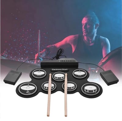 Elektrisch Drumstel - Digitaal Drumstel - Drumpad - Drumstel met Drumstokken en Voetpedalen - zwart