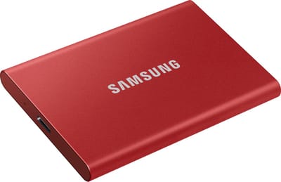 Samsung Portable T7 - Externe SSD - USB C 3.2 - Inclusief USB C en USB A kabel - 500 GB - Rood