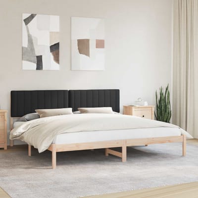 vidaXL - Bedframe - met - Gevoerde - Hoofdbord - Zwart - 200 - x - 200 - cm